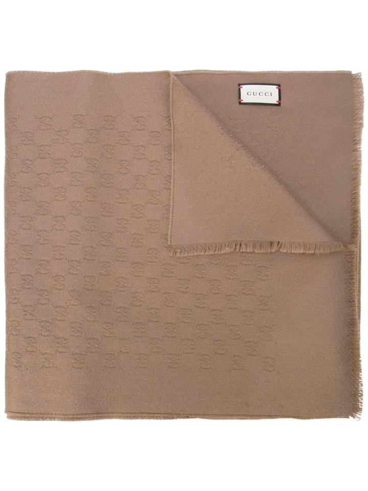 Gucci Double G Logo Scarf - Brown