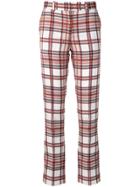 Rokh Check Pattern Trousers - White