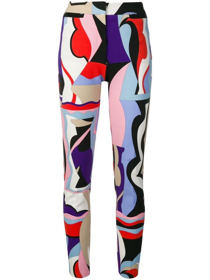 Emilio Pucci Vallauris Print Skinny Trousers - Purple