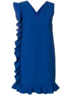Msgm Ruffled Trim Dress - Blue