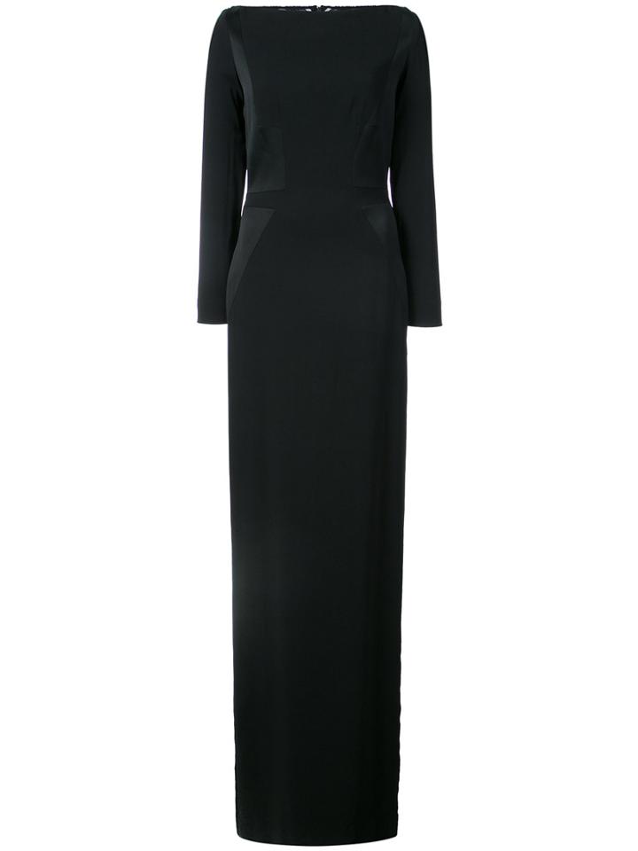 Kimora Lee Simmons Chevron Embroidered Back Gown - Black