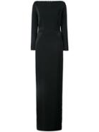 Kimora Lee Simmons Chevron Embroidered Back Gown - Black