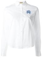 Peter Jensen Peter Pan Collar Embroidered Shirt, Women's, Size: M, White, Cotton