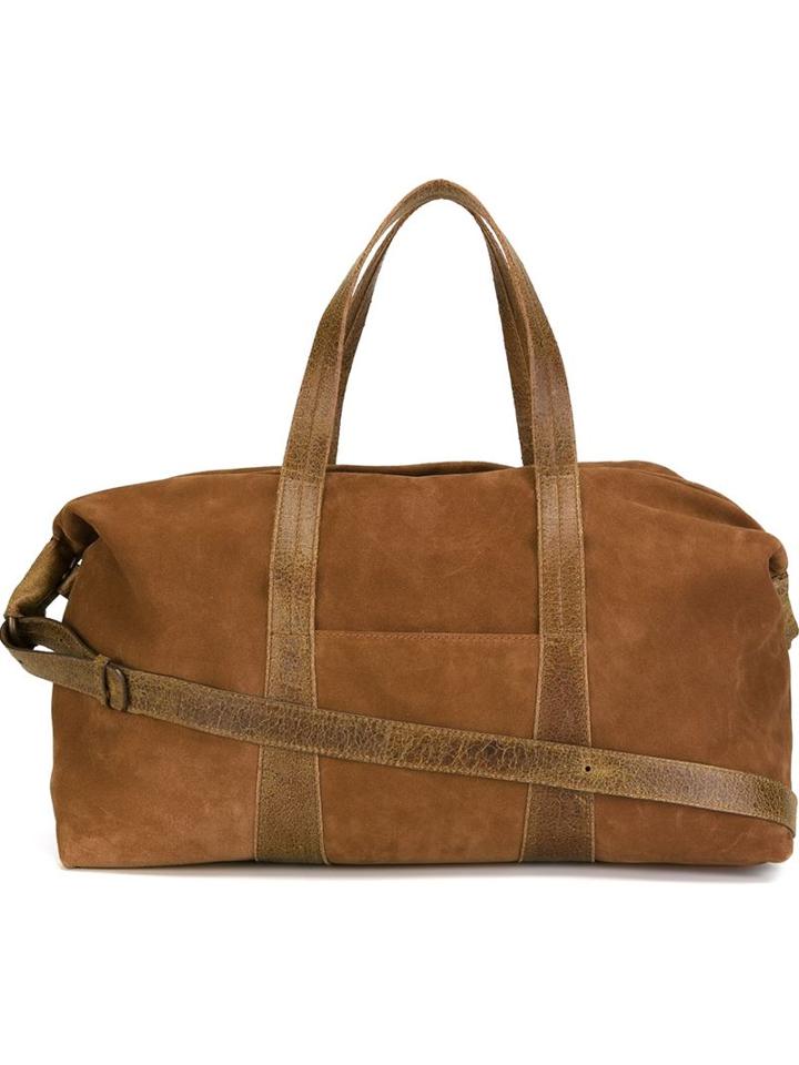 Maison Margiela Double Handle Weekender, Brown, Suede