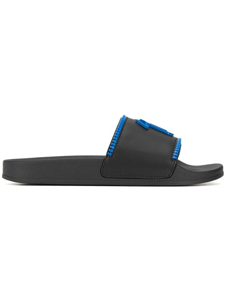 Giuseppe Zanotti Brett Zip Slides - Black
