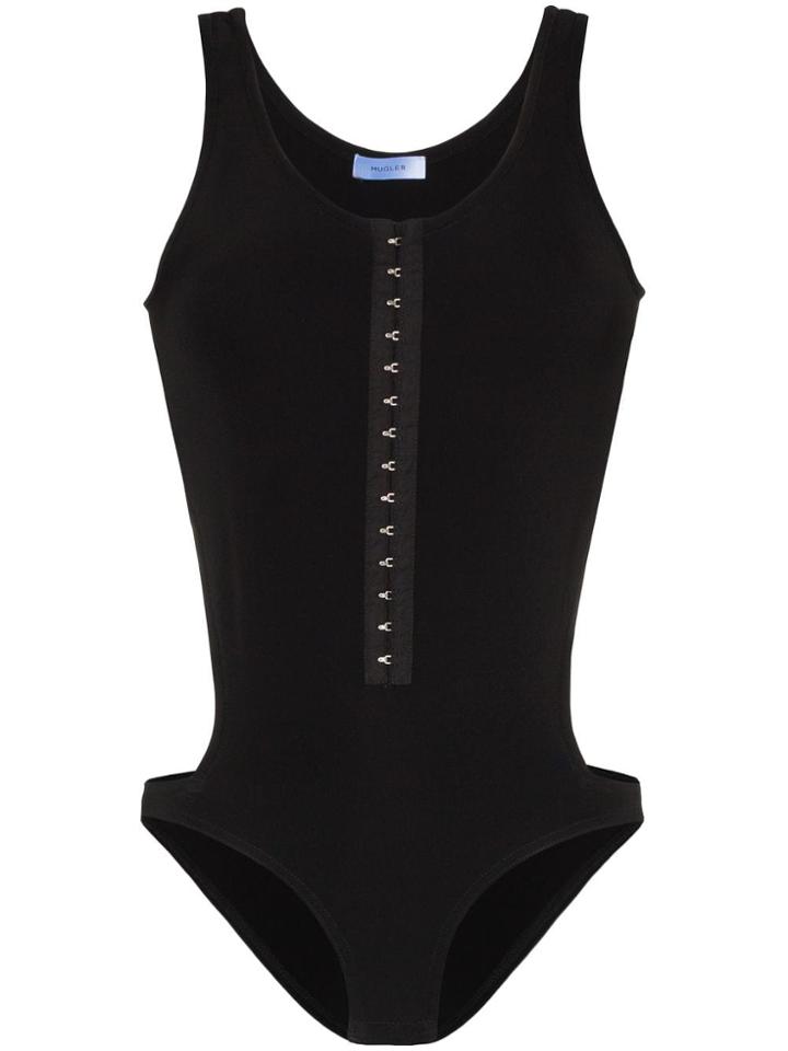 Mugler Cut-out Bodysuit - Black