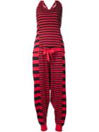 Y-3 Striped Jumpsuit, Women's, Size: Xs, Red, Cotton