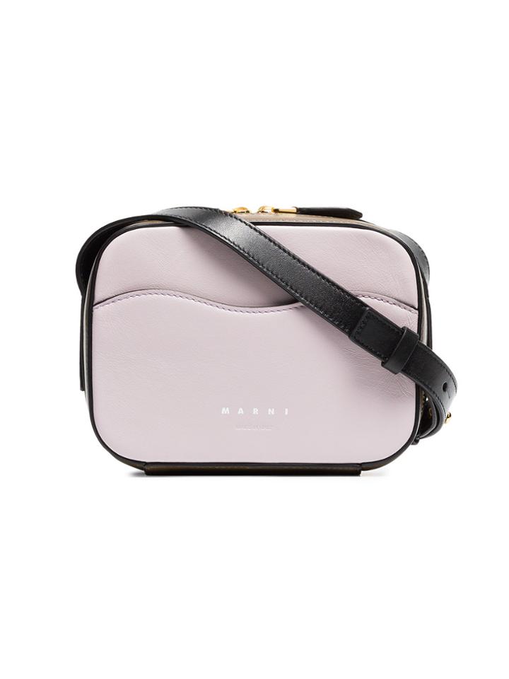 Marni Brown And Pink Crossbody Box Bag - Pink & Purple