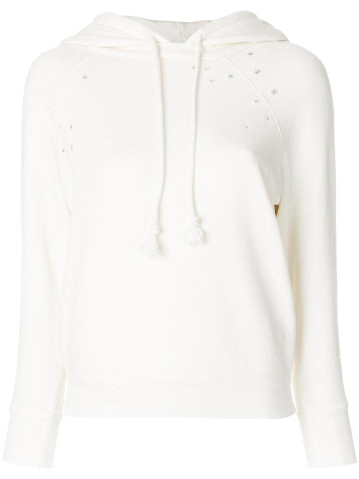 Helmut Lang Distressed Hoodie - White