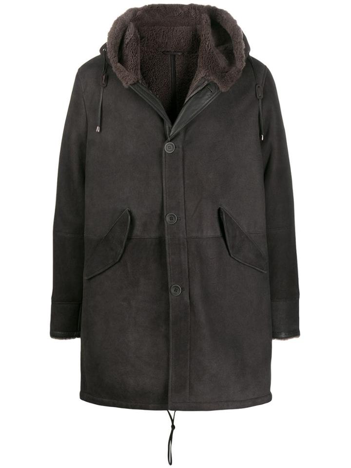 Herno Drawstring Hooded Coat - Brown