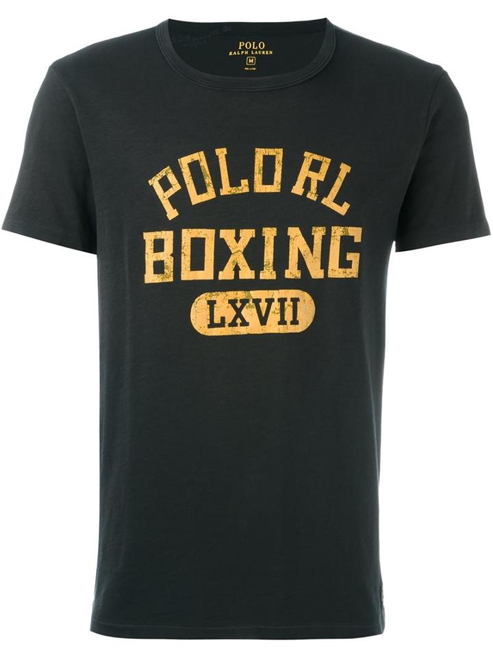 Polo Ralph Lauren Lettering Print T-shirt, Men's, Size: Large, Black, Cotton