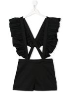 Dondup Kids Ruffle Trim Playsuit - Black