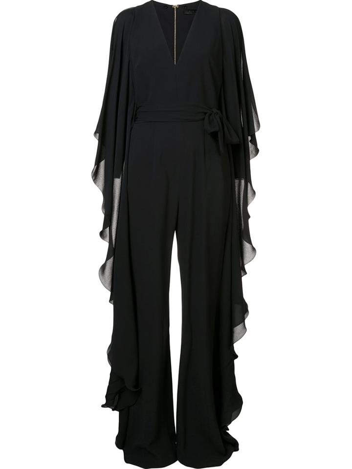 Elie Saab Ruffled V-neck Jumpsuit