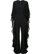 Elie Saab Ruffled V-neck Jumpsuit
