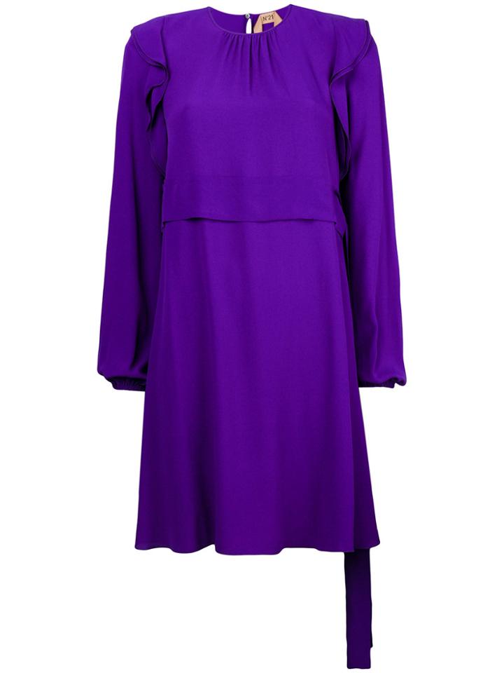No21 Longsleeved Flared Dress - Pink & Purple