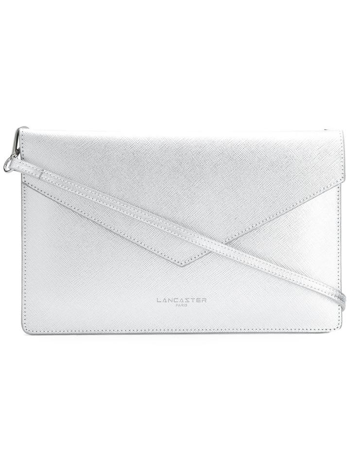 Lancaster High Shine Clutch Bag, Women's, Grey, Calf Leather
