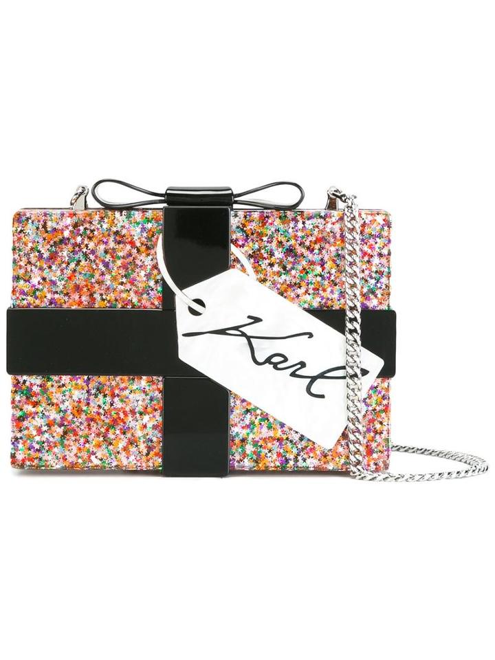 Karl Lagerfeld Rigid Glittery Clutch, Women's