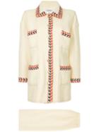 Chanel Pre-owned Contrast-trim Two-piece Suit - White