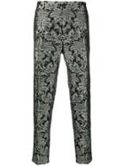 Dolce & Gabbana Embroidered Brocade Tailored Trousers - Black