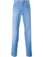 Brioni Stretch Five Pockets Jeans, Men's, Size: 35, Blue, Cotton/spandex/elastane