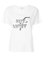 Saint Laurent Lightning Bolt Logo T-shirt - White