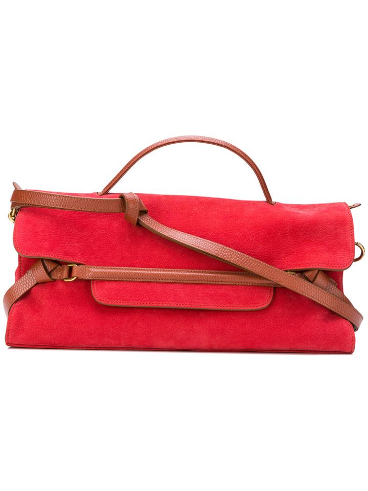 Zanellato Leather Trim Tote - Red