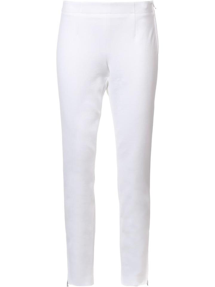 Kaufmanfranco Lateral Zip Slim-fit Trousers, Women's, Size: 2, White, Acetate