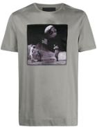 Limitato Man On The Moon Print T-shirt - Grey