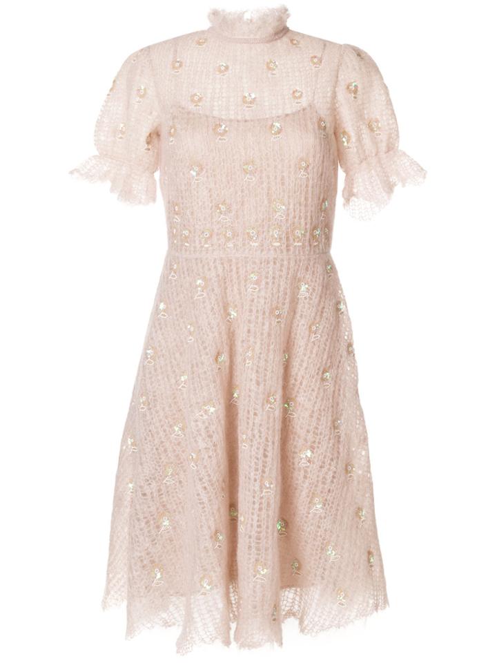 Valentino Sequinned Knit Dress - Pink & Purple