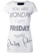 Philipp Plein Slogan Print T-shirt, Women's, Size: Small, White, Cotton/polyester