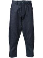 Kazuyuki Kumagai Cropped Denim Trousers, Men's, Size: 2, Blue, Cotton/polyurethane
