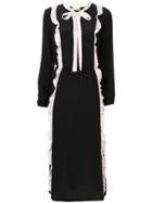 Red Valentino Contrast Ruffles Dress - Black