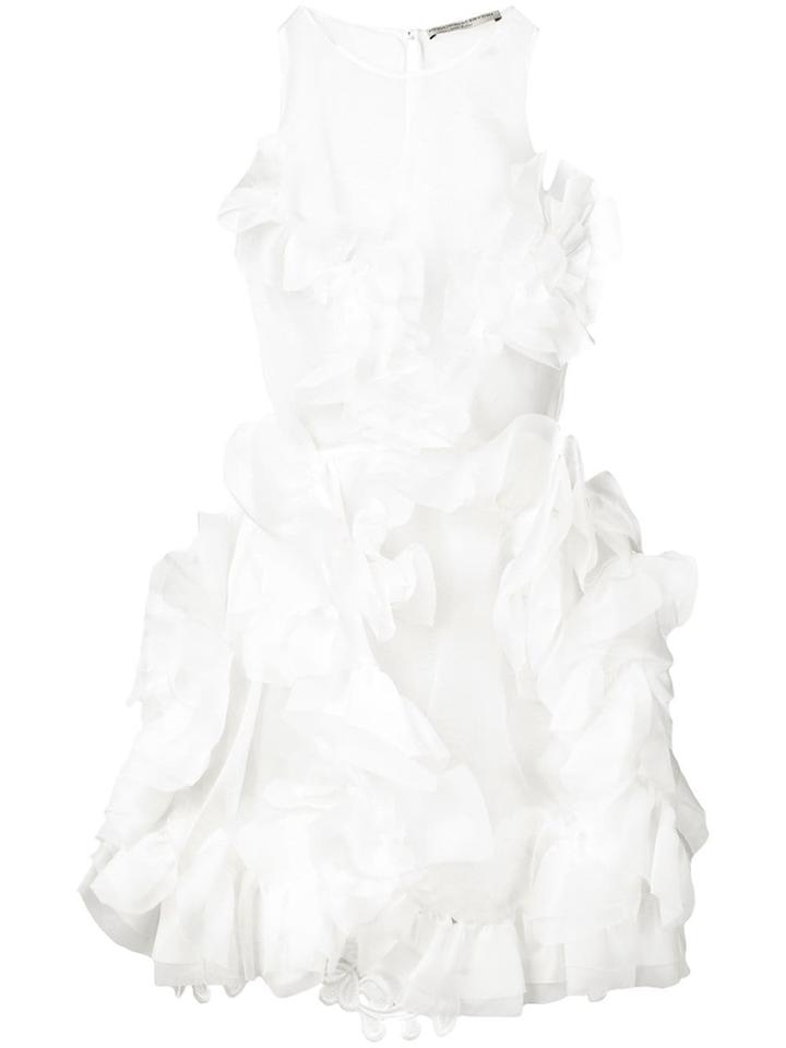 Ermanno Scervino Ruffled Swirl Mini Dress - White
