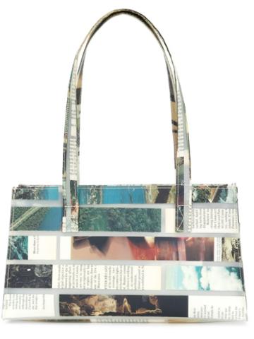 Luisa Cevese Riedizioni Magazine Collage Tote, Women's, White, Rubber