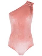Lilly Sarti One Shoulder Bodysuit - Pink & Purple