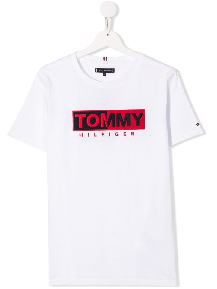 Tommy Hilfiger Junior Teen Embroidered Logo T-shirt - White