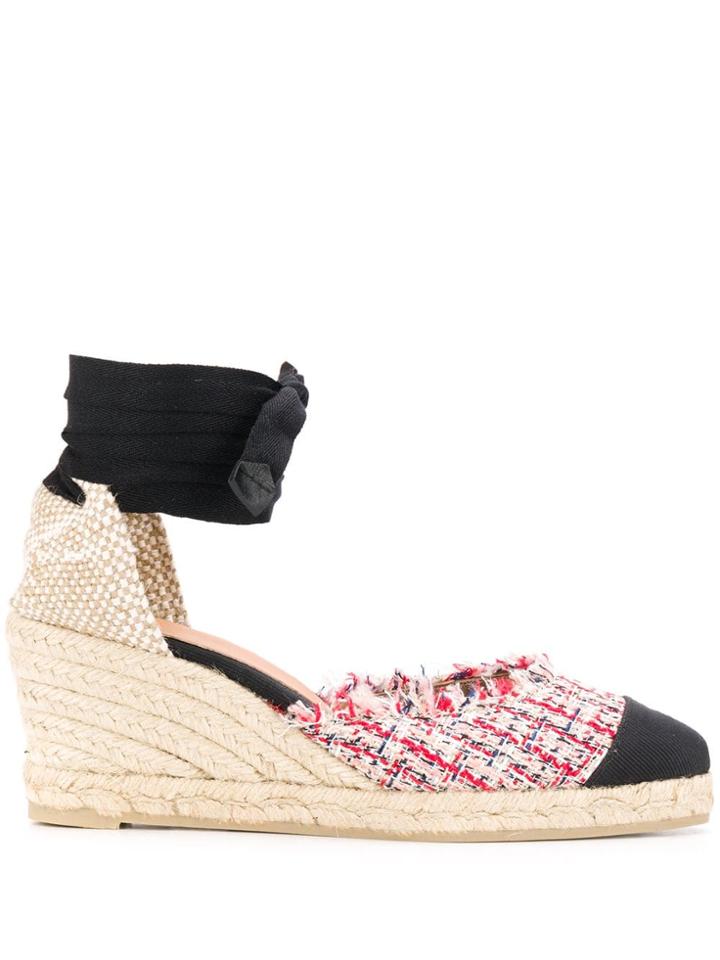 Castañer Janith Tweed Wedges - Red