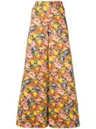 Marni Floral-print Twill Trousers - Yellow