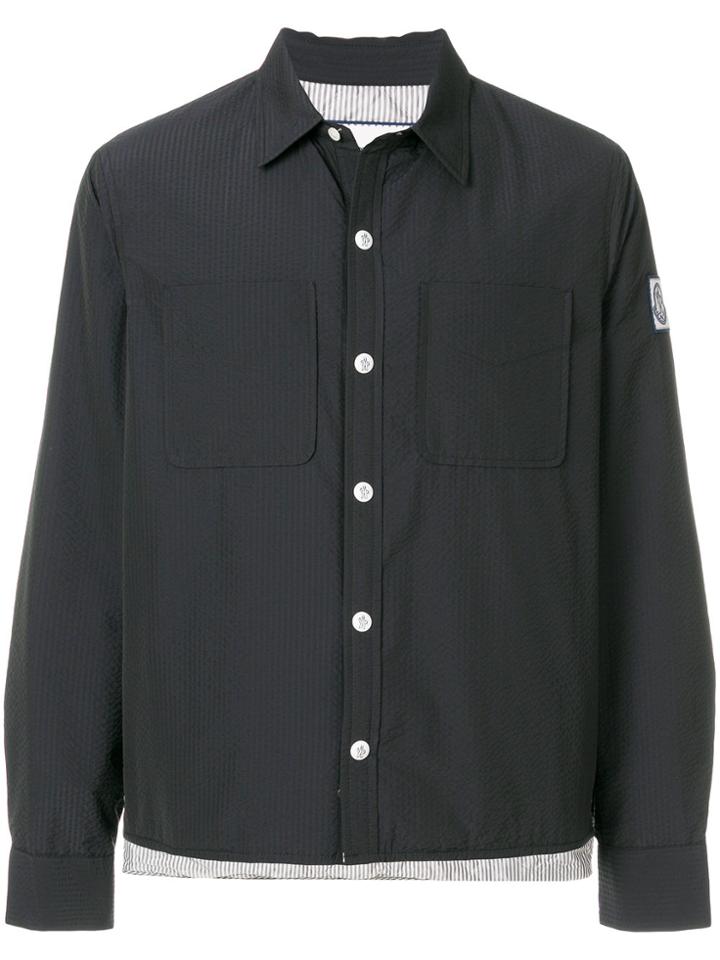Moncler Gamme Bleu Cropped Shirt Jacket - Blue