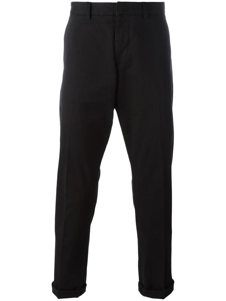 Ami Alexandre Mattiussi Seamless Chino Trousers, Men's, Size: Small, Black, Cotton/spandex/elastane