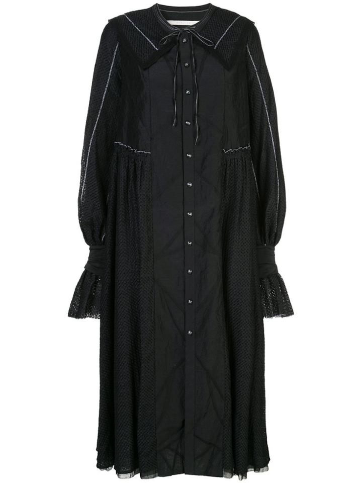 Renli Su Lace Trim Dress - Black