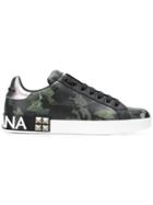 Dolce & Gabbana Printed Low Top Trainers - Green