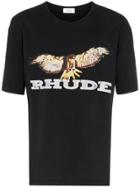 Rhude Eagle Print Cotton T-shirt - Black