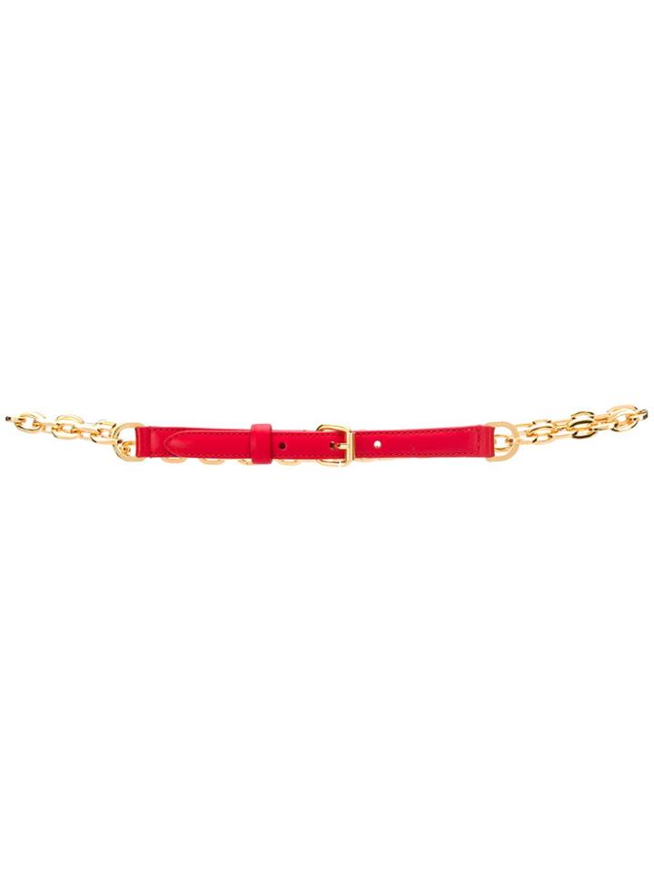 Escada Chain Embellished Belt - Red