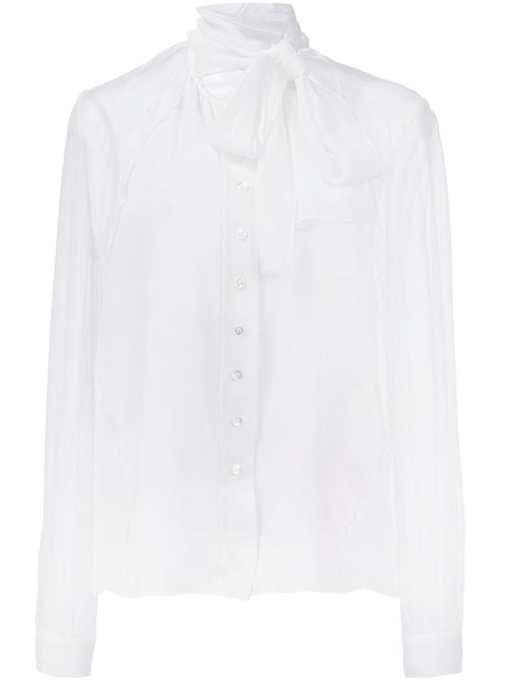 Carolina Herrera Georgette Blouse, Women's, Size: 4, White, Silk