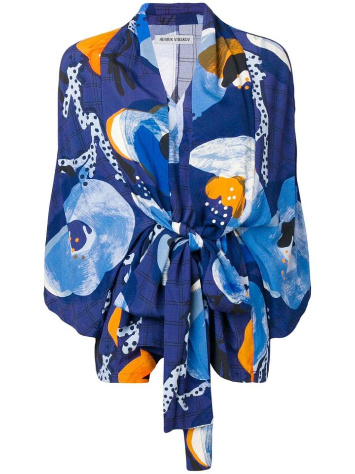Henrik Vibskov Floral Wrap Blouse - Blue