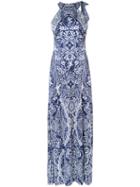 Mary Katrantzou - Shaw Printed Gown - Women - Spandex/elastane/viscose - L, Blue, Spandex/elastane/viscose