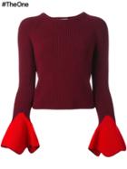Alexander Mcqueen Bell Sleeve Jumper, Women's, Size: Medium, Red, Wool