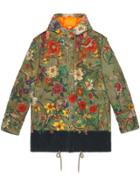 Gucci New Flora Snake Print Quilted Parka - Green