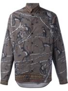 Dolce & Gabbana Monkey Print Shirt, Men's, Size: 39, Brown, Cotton